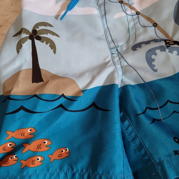 EUC Gymboree Swim Trunks 3-6M Octupus Tropical Bathing Suit - Picture 3 of 8